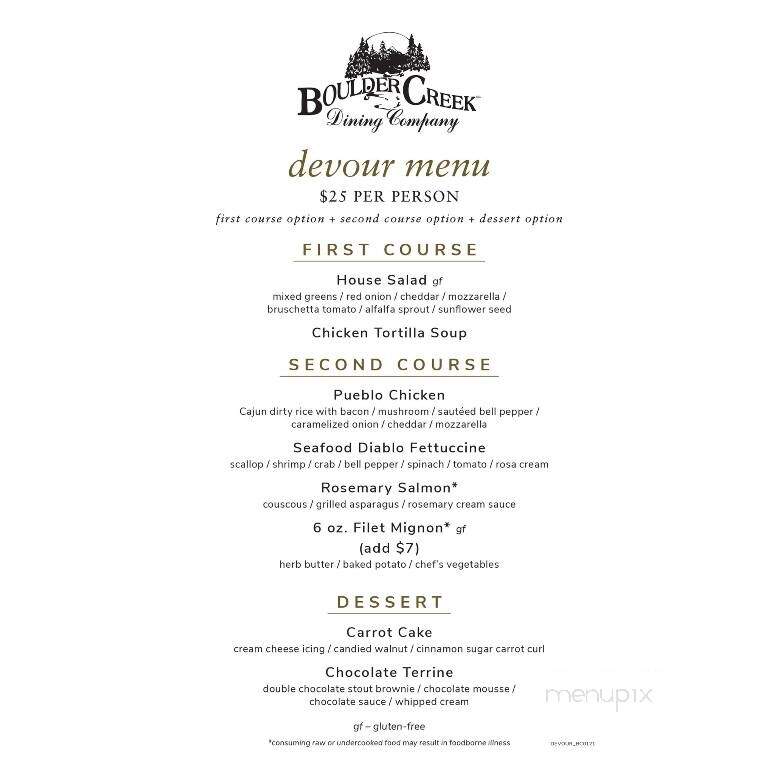 Boulder Creek Dining - Brownsburg, IN menu_pic