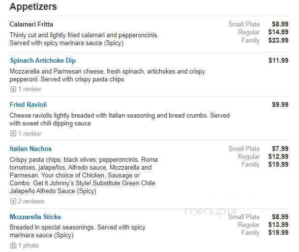 Johnny Carino's Italian - Columbus, IN menu_pic