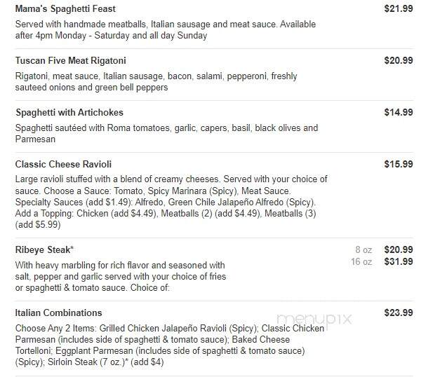 Johnny Carino's Italian - Columbus, IN menu_pic