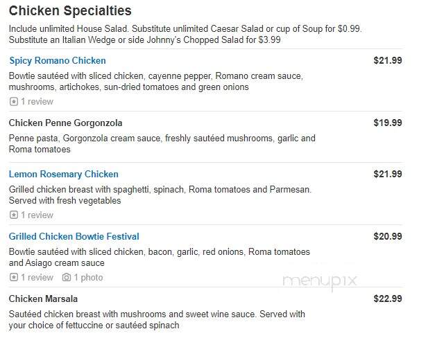 Johnny Carino's Italian - Columbus, IN menu_pic