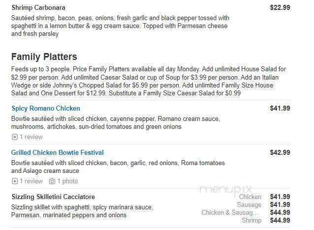 Johnny Carino's Italian - Columbus, IN menu_pic