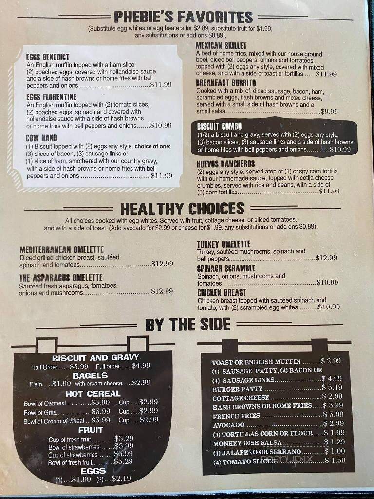 Phebie's Cafe - Lancaster, CA menu_pic
