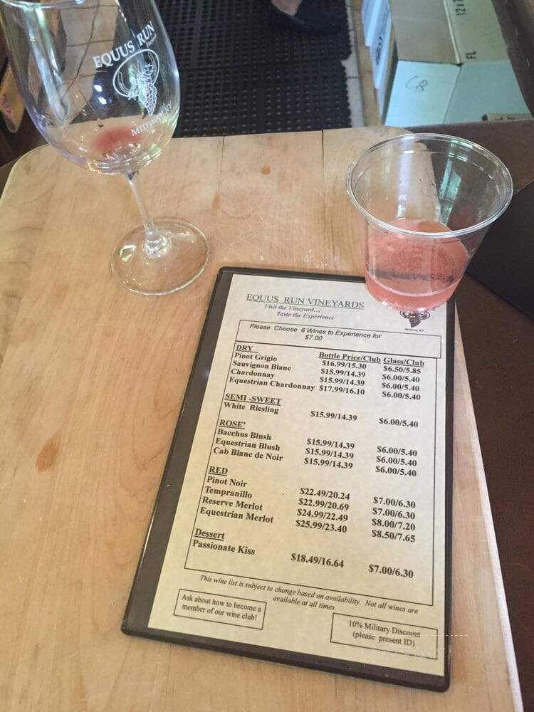 Equus Run Vineyard - Midway, KY menu_pic