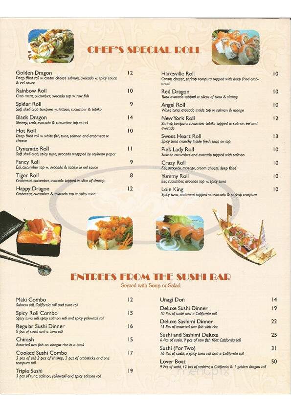 Golden Dragon II - Hartsville, SC menu_pic