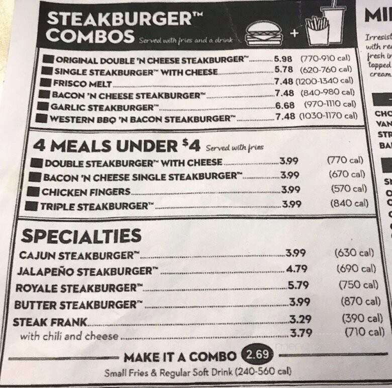 Steak 'n Shake - Hoover, AL menu_pic