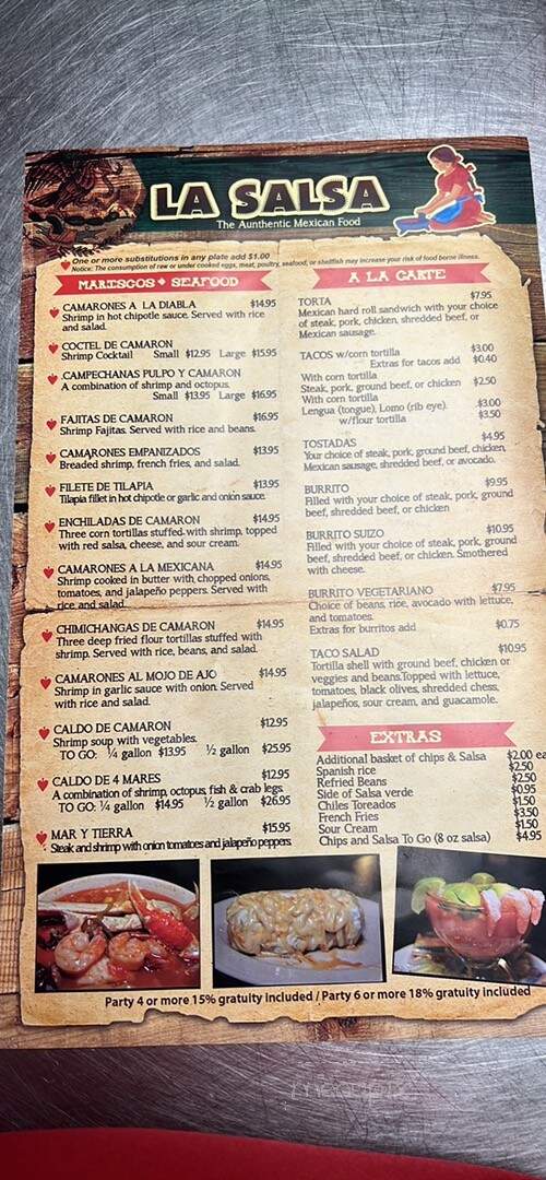 Restaurante La Salsa - Milwaukee, WI menu_pic