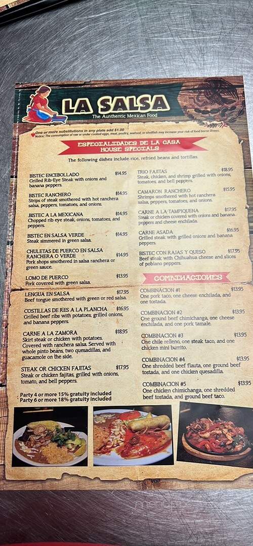 Restaurante La Salsa - Milwaukee, WI menu_pic