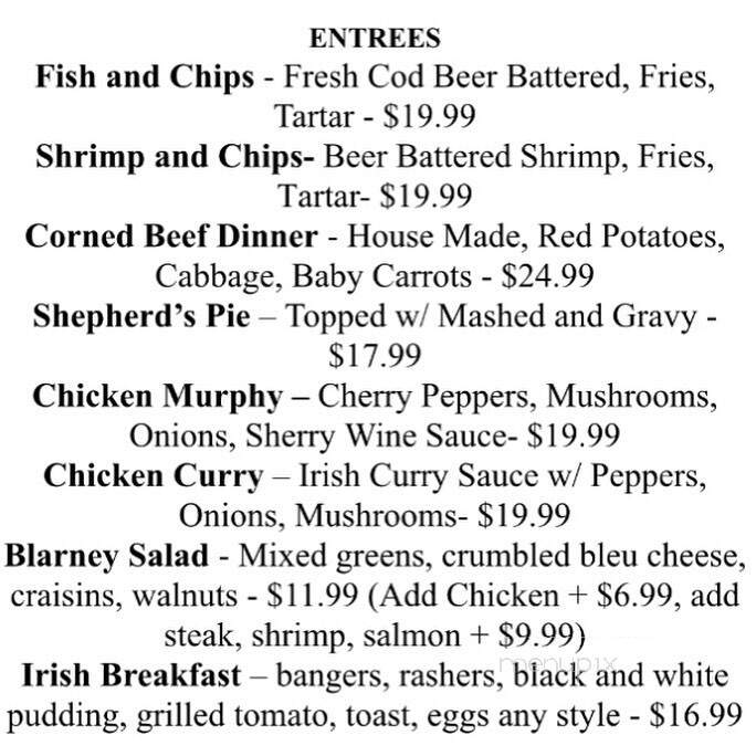 The Blarney Station - East Rutherford, NJ menu_pic