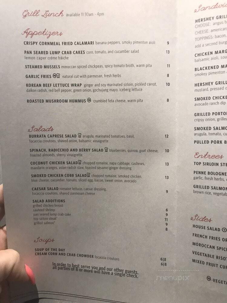 The Hershey Grill at the Hershey Lodge - Hershey, PA menu_pic