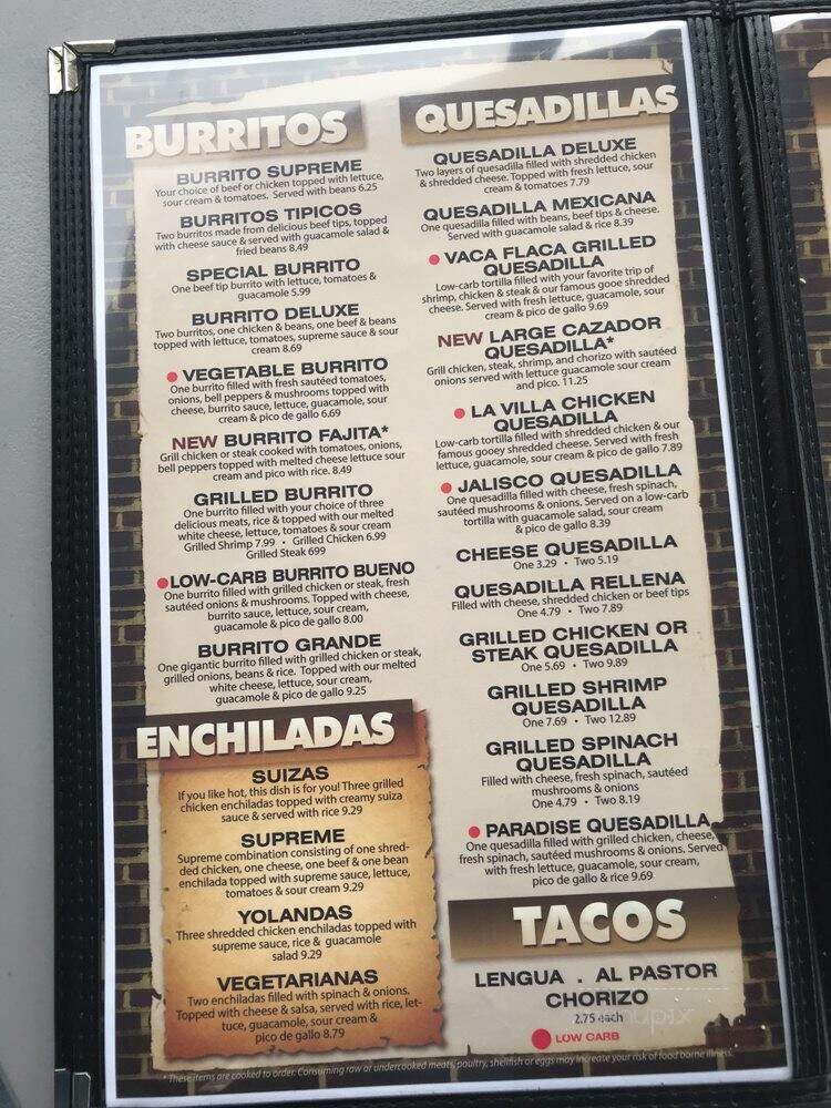 El Cazador - Cleveland, TN menu_pic