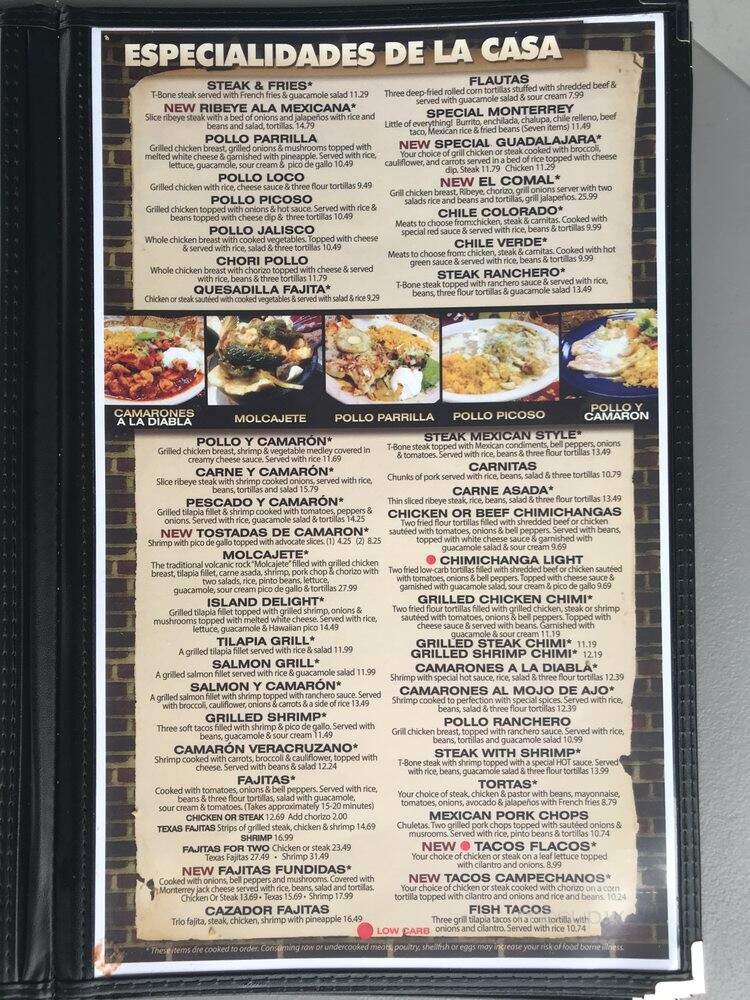 El Cazador - Cleveland, TN menu_pic