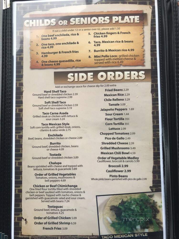 El Cazador - Cleveland, TN menu_pic