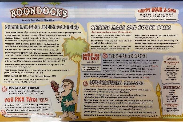 Boondocks Mini Golf - Summerland Key, FL menu_pic