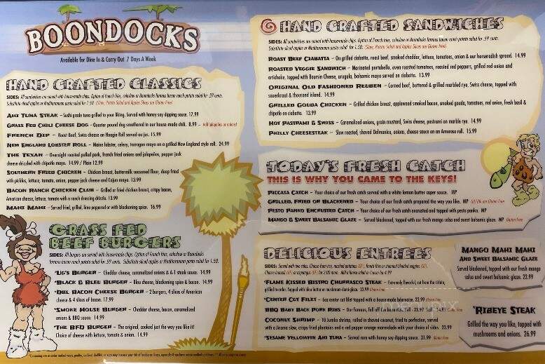 Boondocks Mini Golf - Summerland Key, FL menu_pic