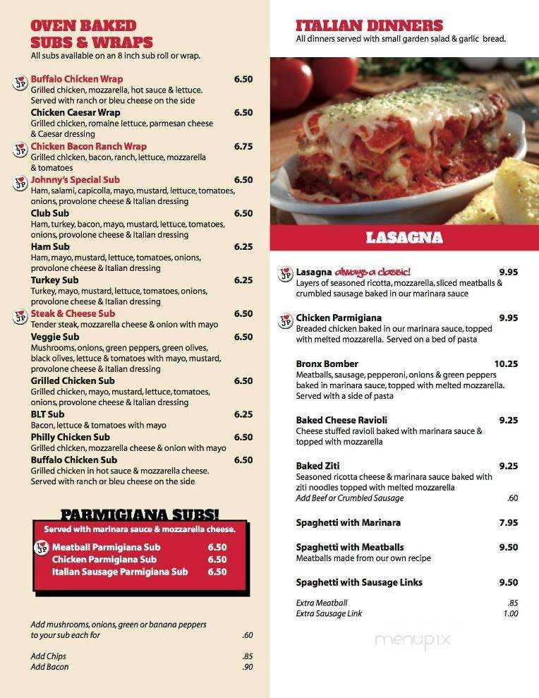 Johnny's New York Style Pizza - West Point, GA menu_pic