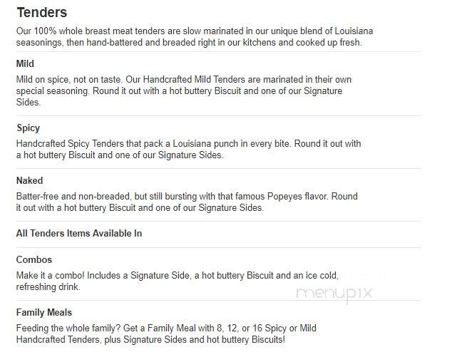 Popeyes of Jasper - Jasper, AL menu_pic