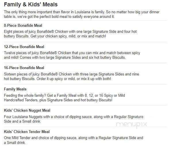 Popeyes of Jasper - Jasper, AL menu_pic