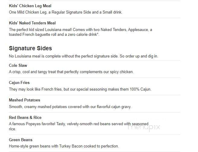Popeyes of Jasper - Jasper, AL menu_pic