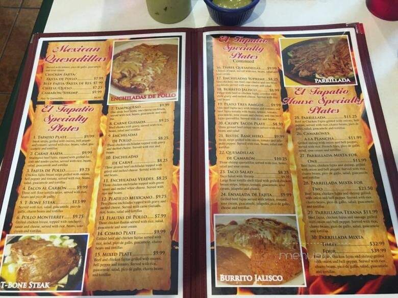 El Tapatio - Gatesville, TX menu_pic