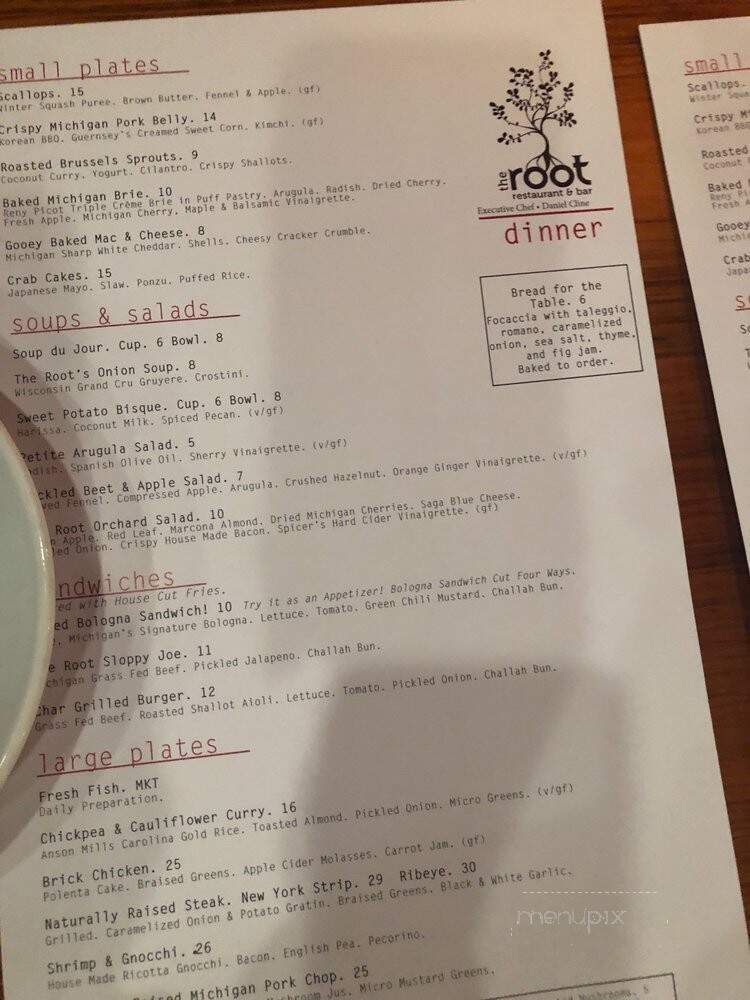 The Root Restaurant Bar - White Lake, MI menu_pic