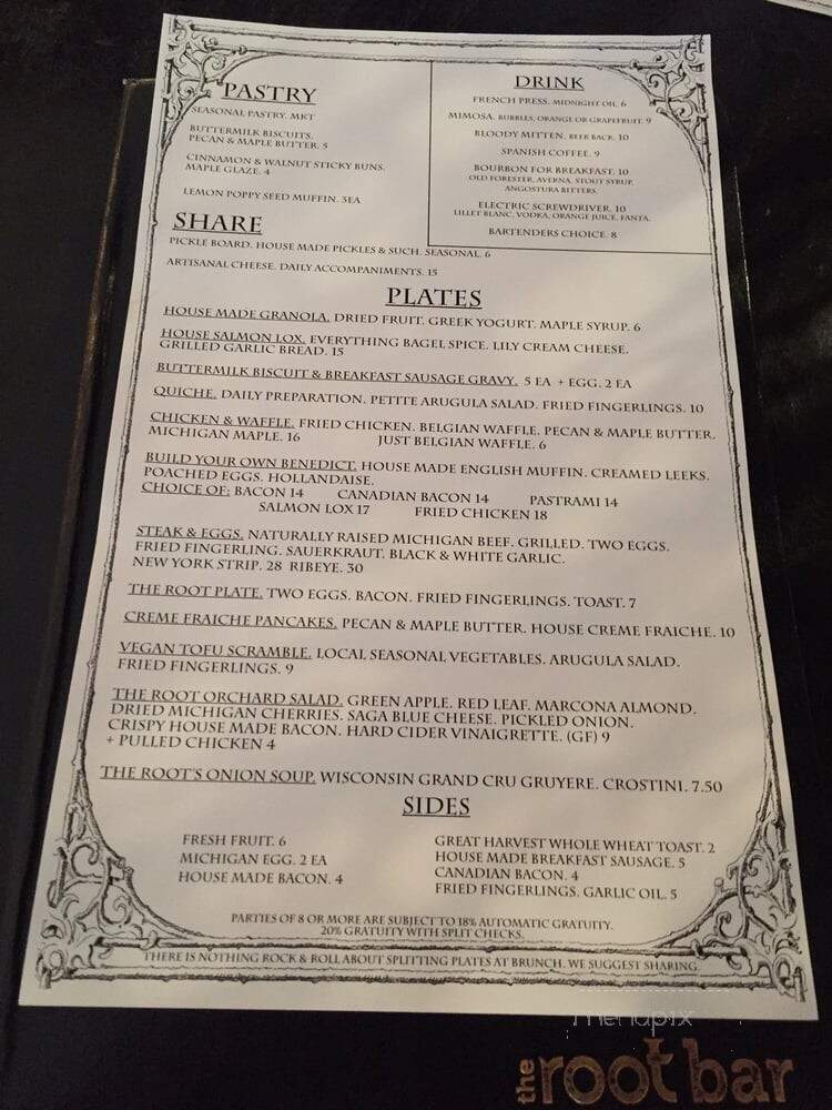 The Root Restaurant Bar - White Lake, MI menu_pic