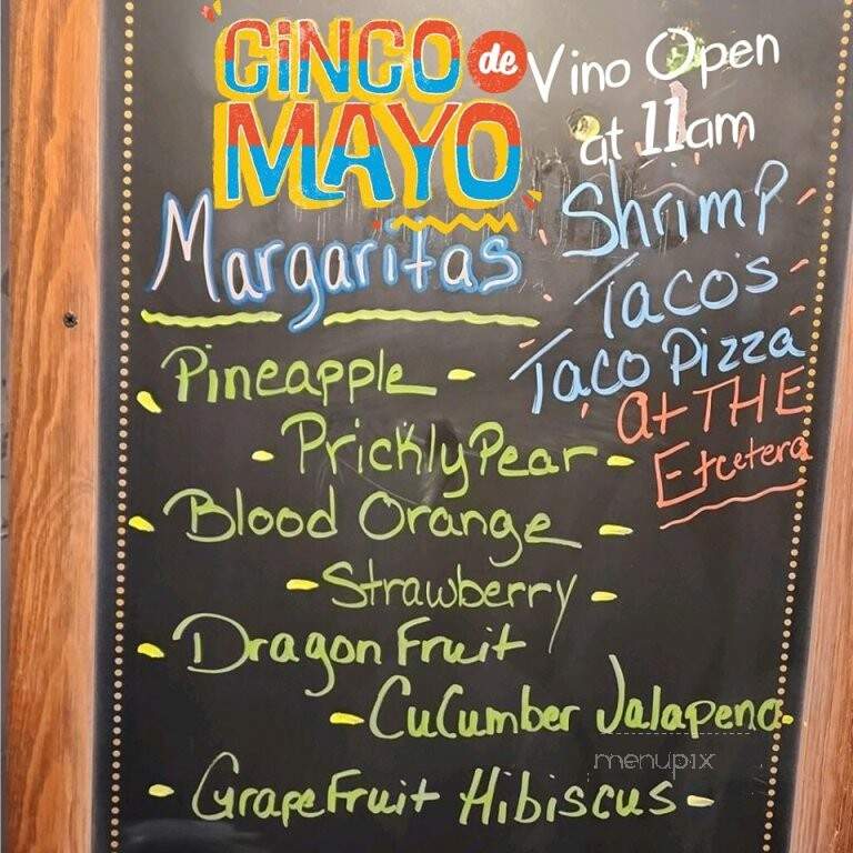 Vino Etcetera! - Oconomowoc, WI menu_pic