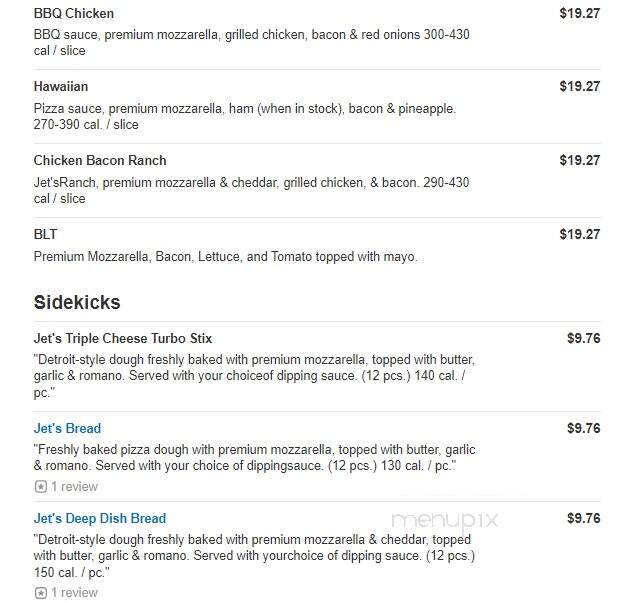 Jet's Pizza - Little Chute, WI menu_pic