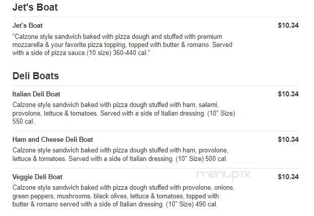 Jet's Pizza - Little Chute, WI menu_pic