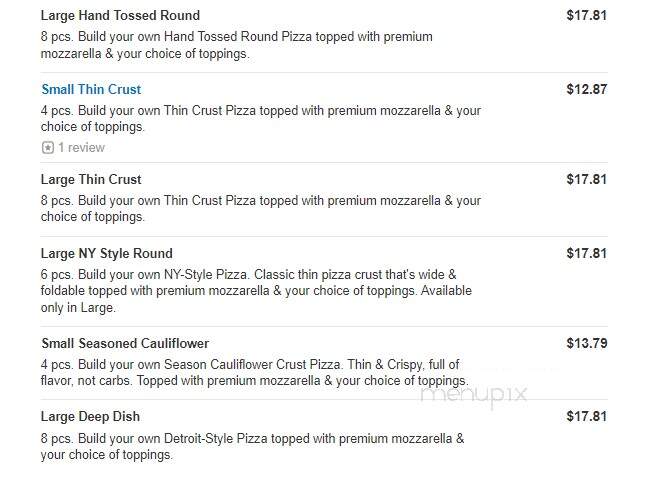 Jet's Pizza - Little Chute, WI menu_pic
