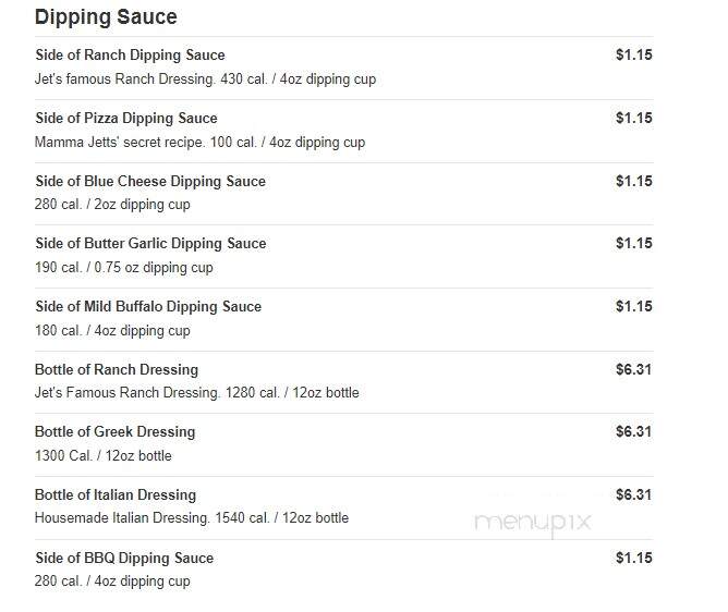 Jet's Pizza - Little Chute, WI menu_pic