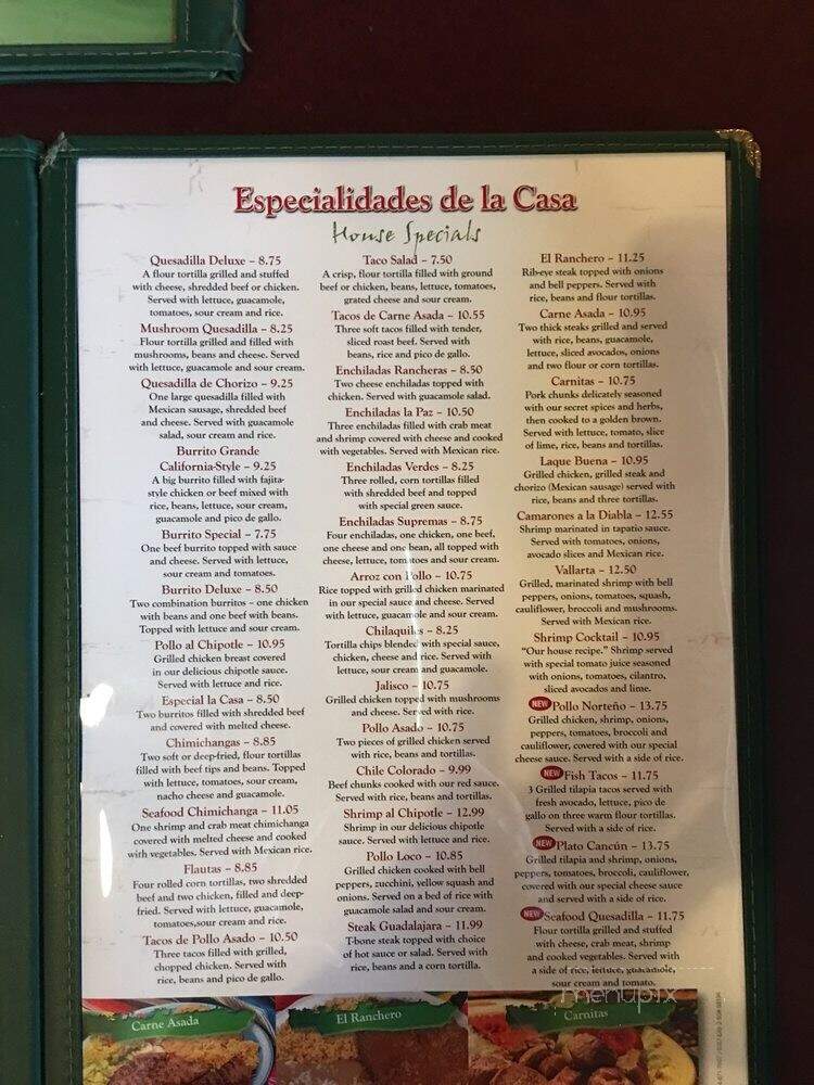 El Sombrero - Greencastle, PA menu_pic