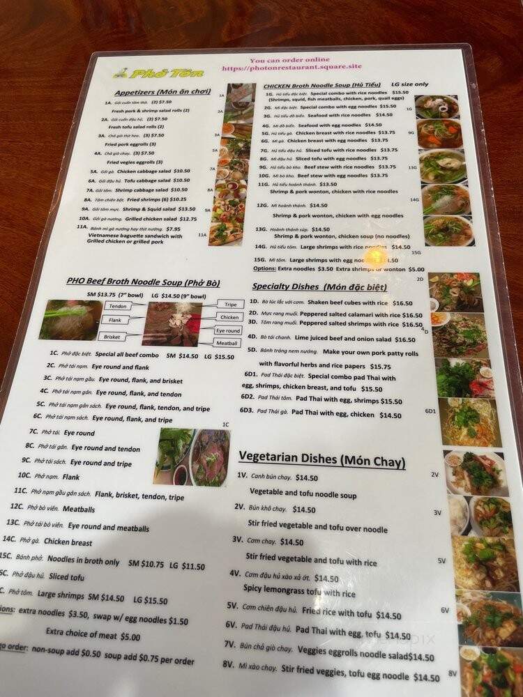 Pho Ton - Vancouver, WA menu_pic