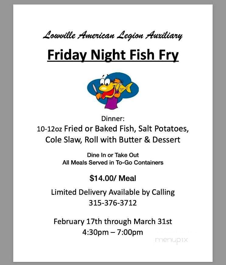 American Legion - Lowville, NY menu_pic