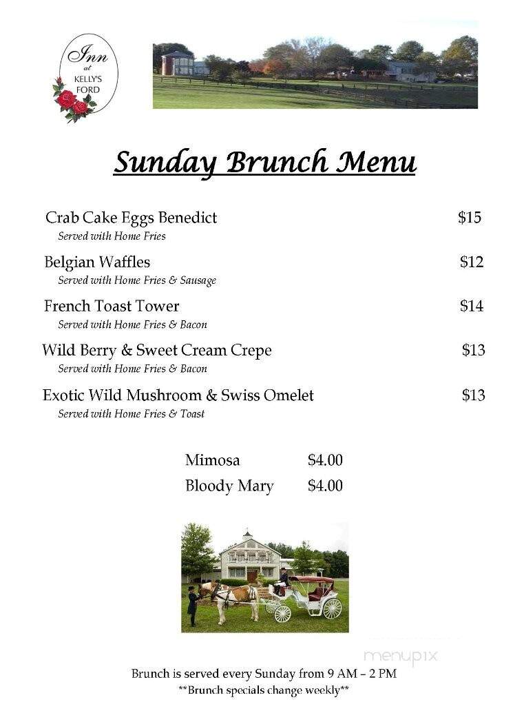 Inn At Kelly's Ford - Remington, VA menu_pic