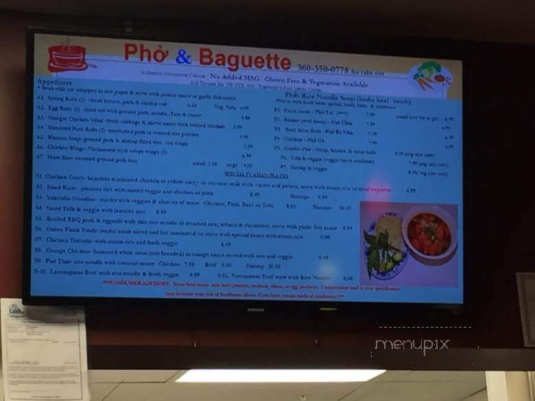 Pho & Baguette - Tumwater, WA menu_pic