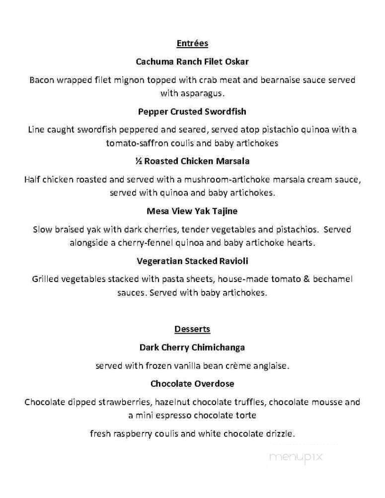 The Farm Bistro - Cortez, CO menu_pic