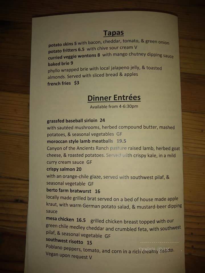 The Farm Bistro - Cortez, CO menu_pic