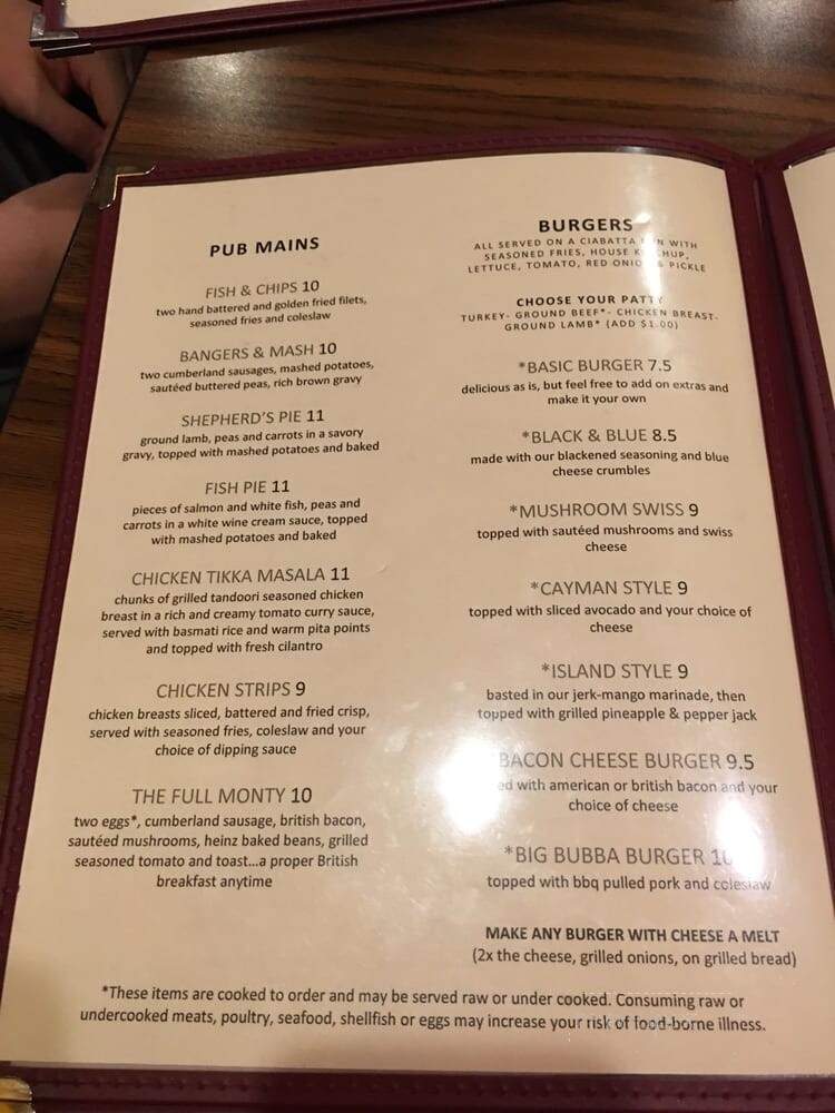 White Horse Pub - Kansas City, MO menu_pic