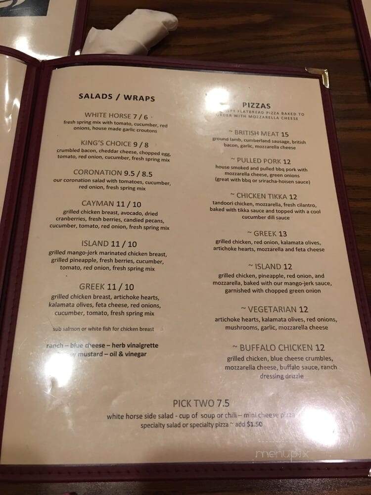 White Horse Pub - Kansas City, MO menu_pic