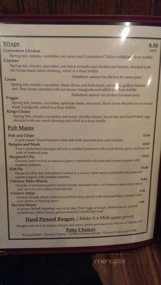White Horse Pub - Kansas City, MO menu_pic