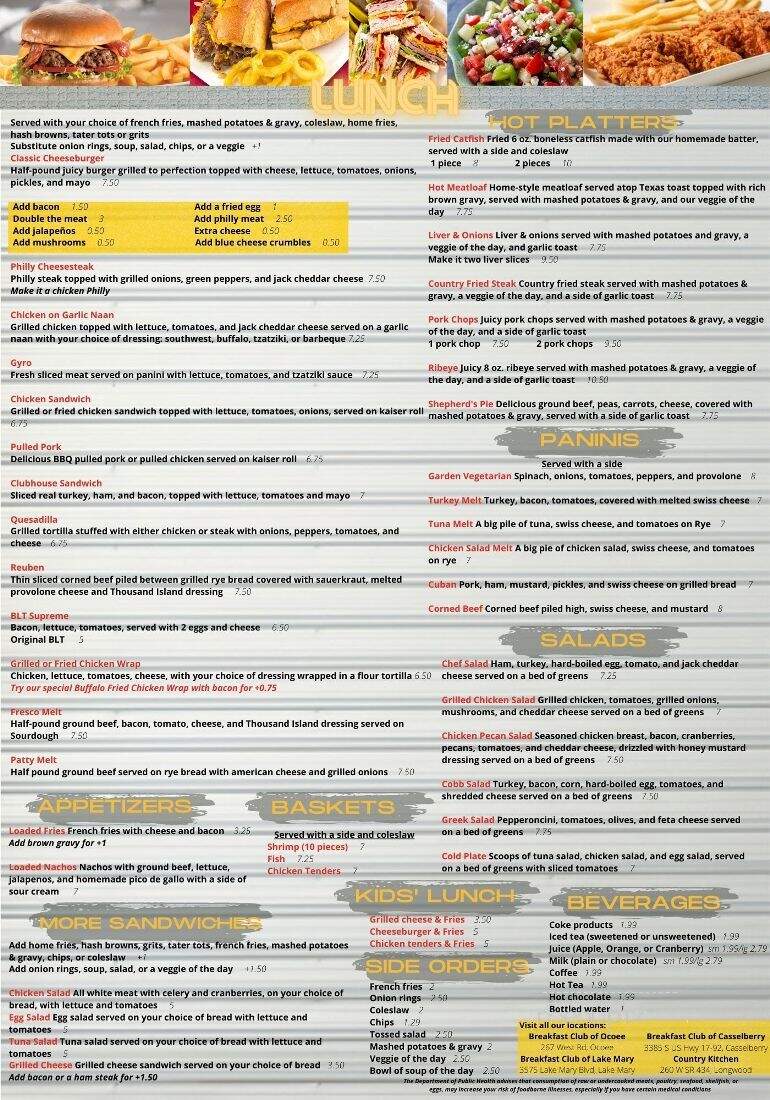 Breakfast Club - Ocoee, FL menu_pic