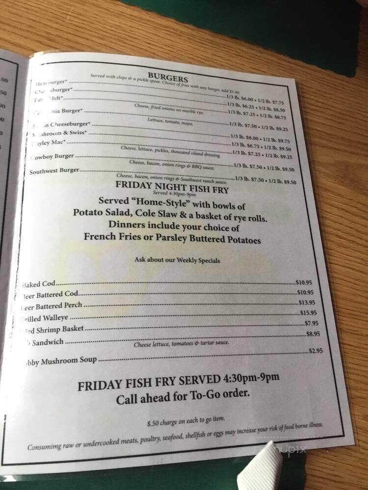 The Hairy Lemon Irish Pub - Richfield, WI menu_pic