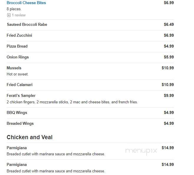 Ferati's Pizza - Butler, NJ menu_pic