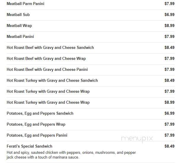 Ferati's Pizza - Butler, NJ menu_pic