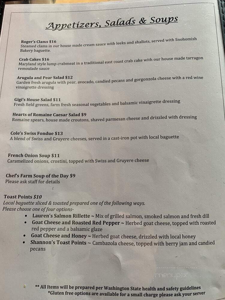 Roger's Riverview Bistro - Snohomish, WA menu_pic
