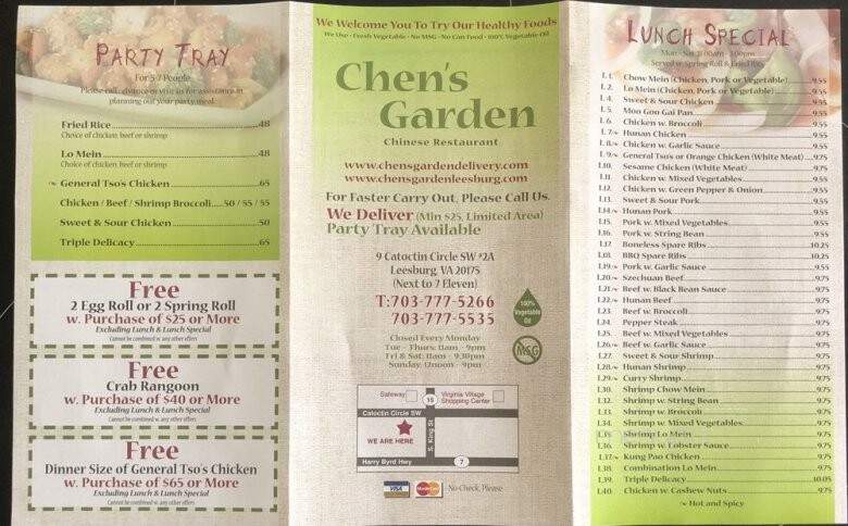 Chen's Garden - Leesburg, VA menu_pic