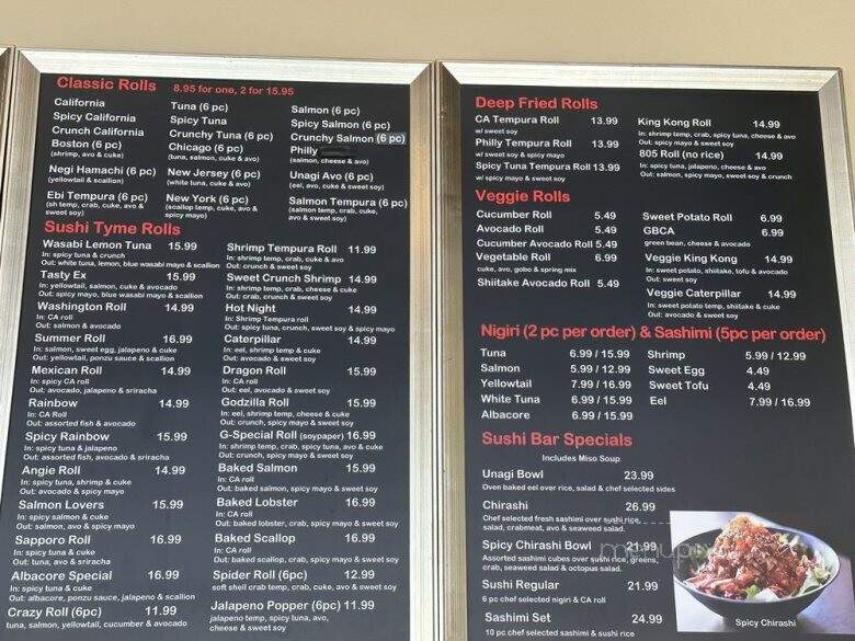 Sushi Tyme - Santa Barbara, CA menu_pic