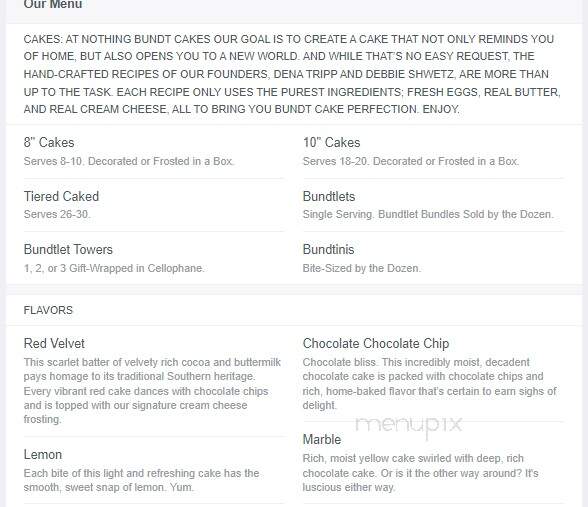 Nothing Bundt Cakes - Sandy, UT menu_pic