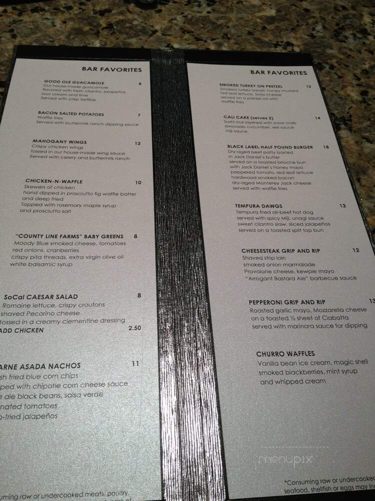 Jack Daniel's Old No. 7 Club - Orange, CA menu_pic