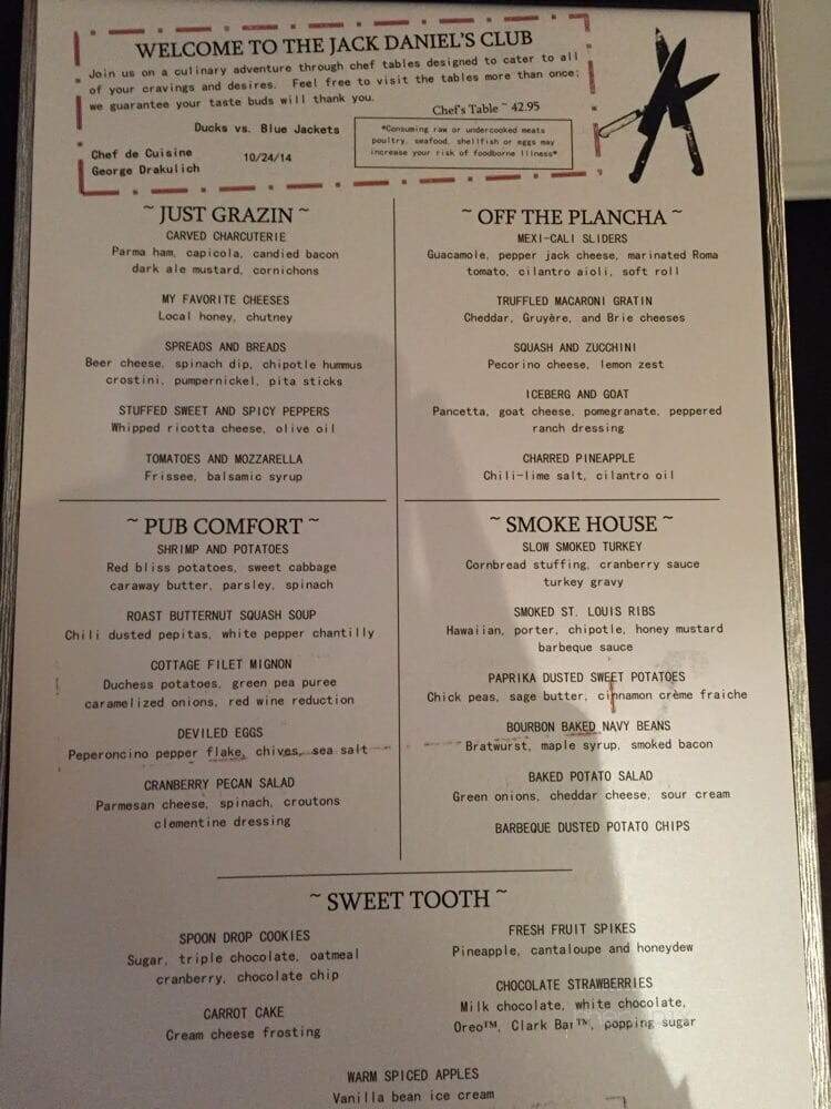 Jack Daniel's Old No. 7 Club - Orange, CA menu_pic